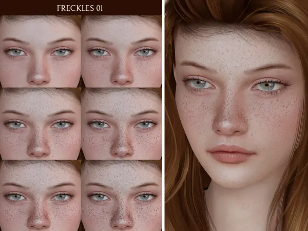 Alpha Freckles 01 by Lutessasims - The Sims 4 Custom Content