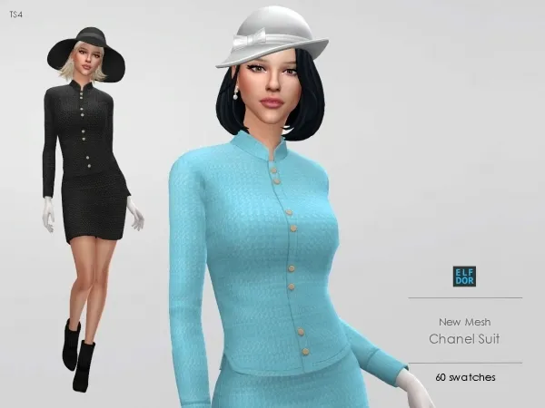 Maxis Match Chanel Suit by elfdor - The Sims 4 Custom Content