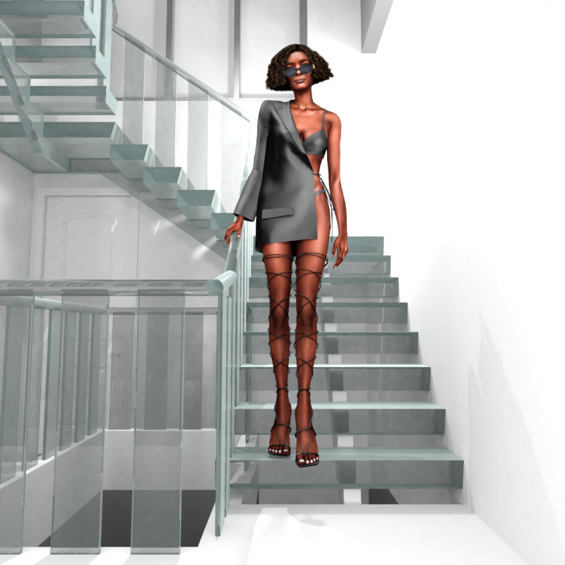 Outfit square beta. I-D SIMS. IDSIMS - Dior tailoring Jacket. Boots by IDSIMS. IDSIMS - gamine skirt (High Poly).package.