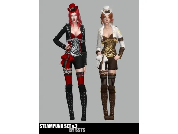 Maxis Match STEAMPUNK SET v2 by simsfinds - The Sims 4 Custom Content