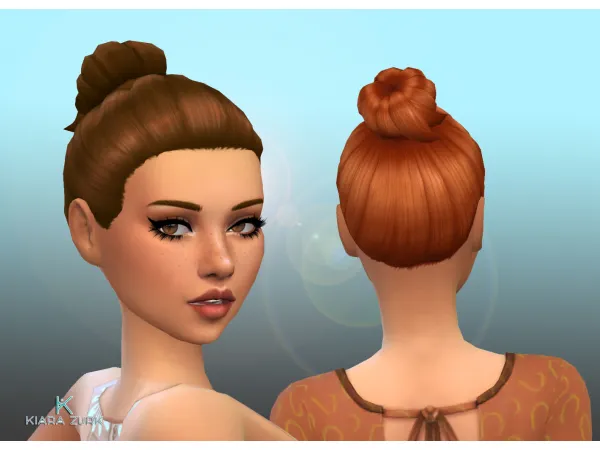 Maxis Match Bun Hair Conversion by simsfinds - The Sims 4 Custom Content