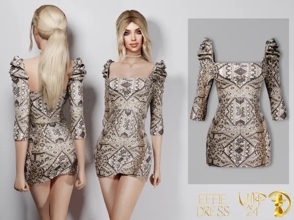 Alpha Effie Dress VIP24 by daphsmods - The Sims 4 Custom Content