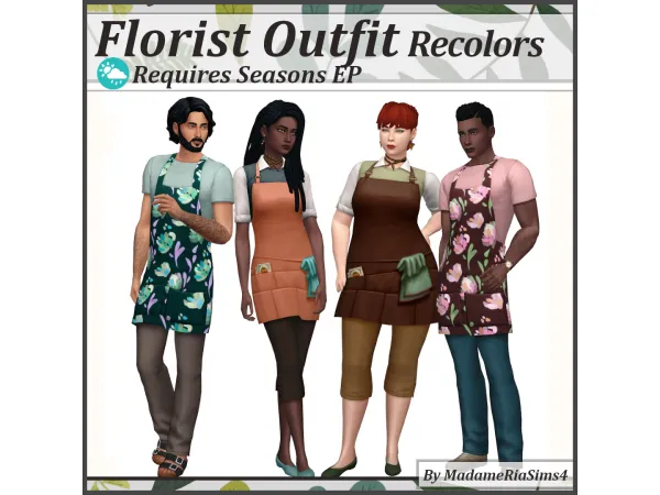 Maxis Match Florist Outfit Recolors by simsfinds - The Sims 4 Custom Content