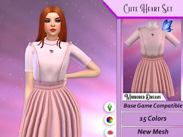 Maxis Match Cute Heart Set (NOW FREE) by mirroreddreamscc - The Sims 4 Custom Content