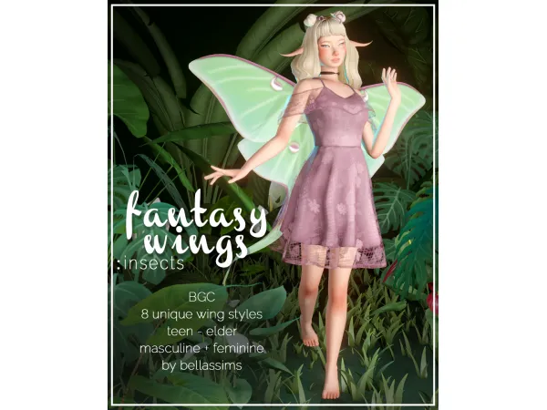 Maxis Match Fantasy Wings Insects by Bellassims - The Sims 4 Custom Content