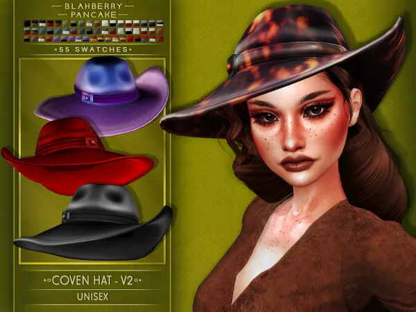 Alpha Blahberry Pancake Coven Hat V2 by blahberry-pancake - The Sims 4 Custom Content