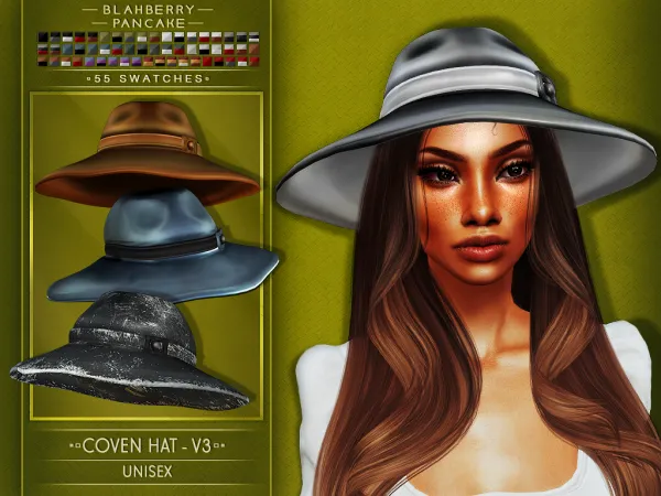 Alpha Blahberry Pancake Coven Hat V3 by blahberry-pancake - The Sims 4 Custom Content