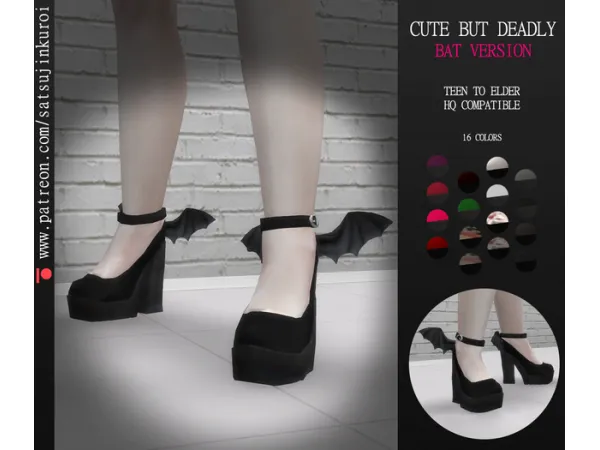 Alpha Cute but Deadly Pumps Bat Version by satsujin - The Sims 4 Custom Content