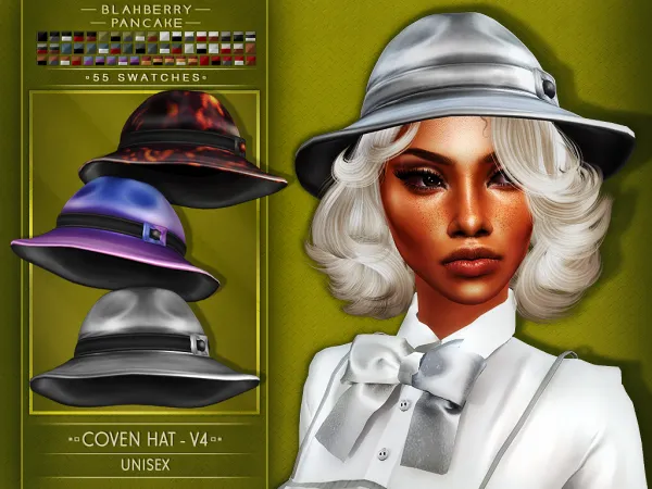 Alpha Blahberry Pancake Coven Hat V4 by blahberry-pancake - The Sims 4 Custom Content