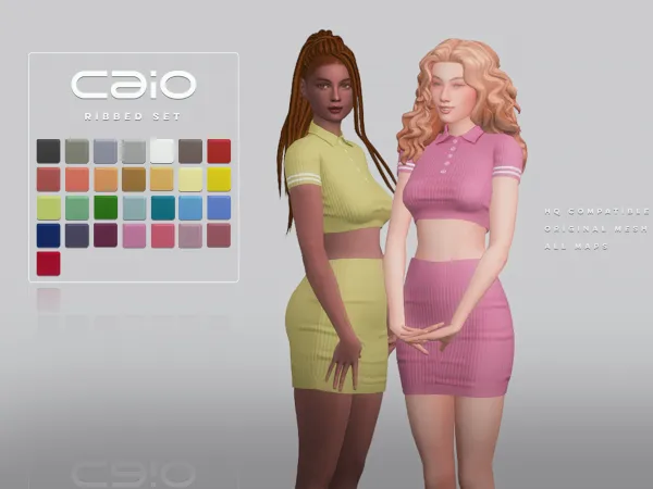 Mix Ribbed Set by caio-cc - The Sims 4 Custom Content
