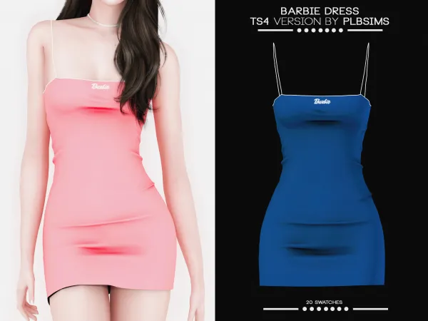 Alpha Barbie Dress by plbsims - The Sims 4 Custom Content