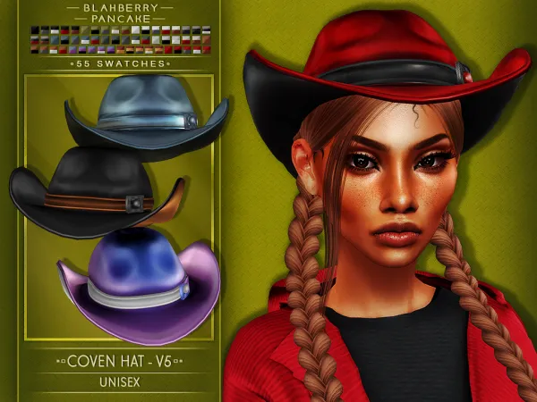 Alpha Blahberry Pancake Coven Hat V5 by blahberry-pancake - The Sims 4 Custom Content