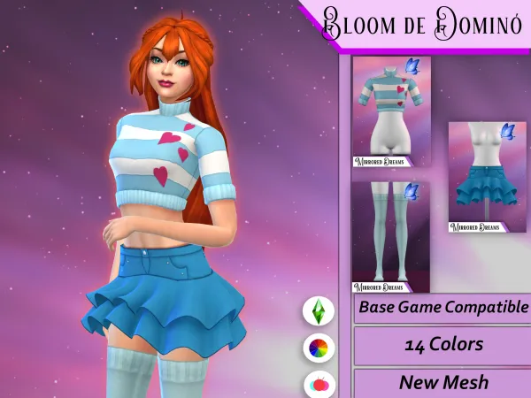 Maxis Match Bloom De Dominó by mirroreddreamscc - The Sims 4 Custom Content