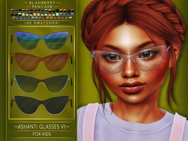 Alpha Ashanti Glasses V1 KIDS by blahberry-pancake - The Sims 4 Custom Content