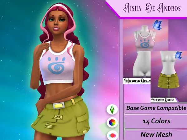 Maxis Match Aisha De Andros by mirroreddreamscc - The Sims 4 Custom Content