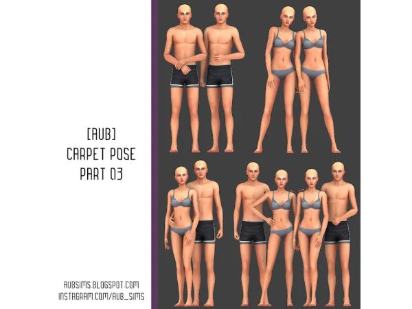 Mix [AuB] Carpet Pose Part 03 by AuB_Sims - The Sims 4 Custom Content