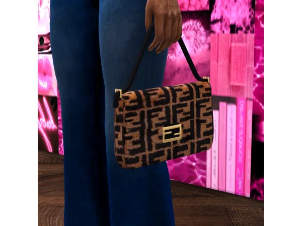 Alpha Fendi Fur Bag (acc) by simmerkatex - The Sims 4 custom content
