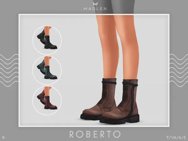 Maxis Match Madlen Roberto Boots by Madlen - The Sims 4 Custom Content