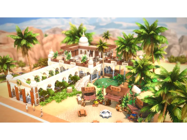 Maxis Match No Arabiadorable Tea and Bathhouse 50x50 by simsfinds - The Sims 4 Custom Content