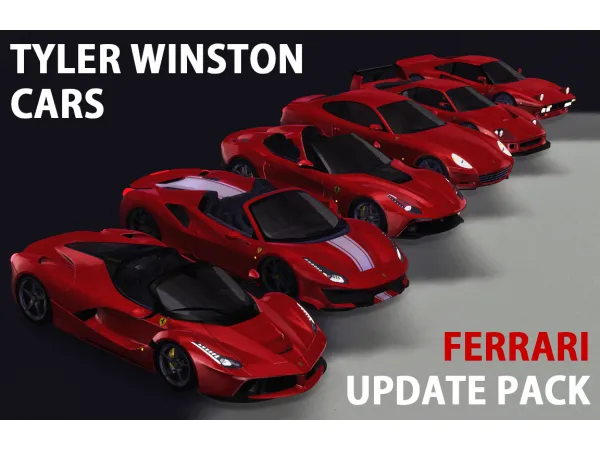 Mix Tyler Winston Cars Ferrari Update Pack by simsfinds - The Sims 4 Custom Content