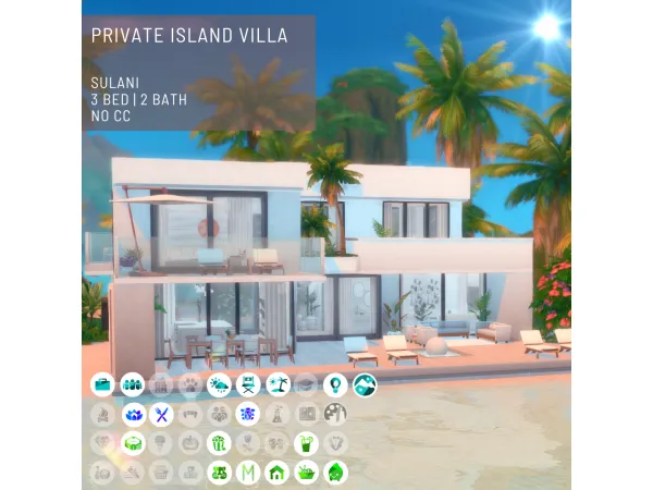Mix PRIVATE ISLAND VILLA by simsfinds - The Sims 4 Custom Content