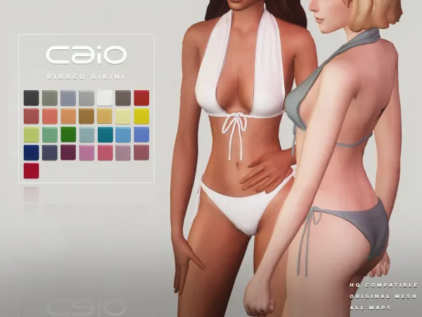 Mix Ribbed Bikini by caio-cc - The Sims 4 custom content