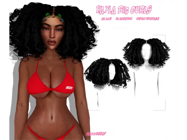 KAYLA BIG CURLS by BADDDIESIMS