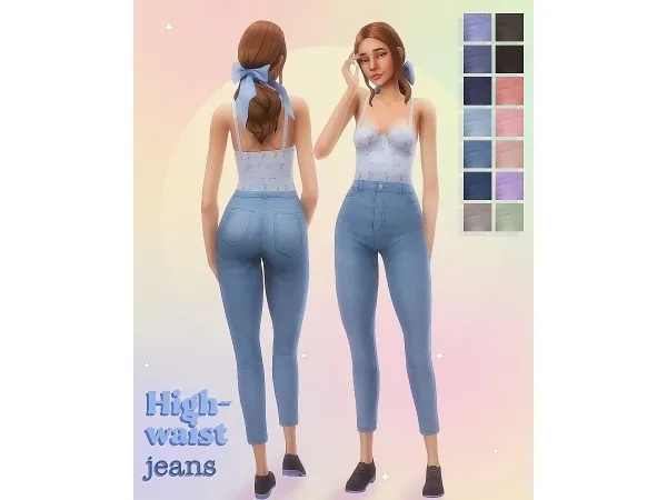 Maxis Match High waist jeans - The Sims 4 Custom Content