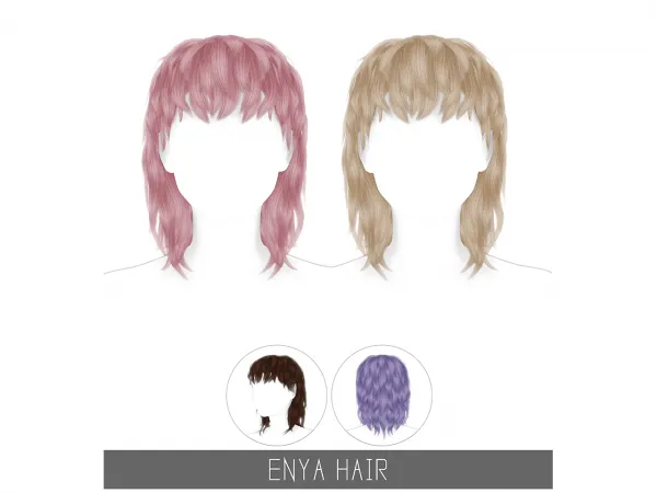 Alpha ENYA HAIR by simsfinds - The Sims 4 Custom Content
