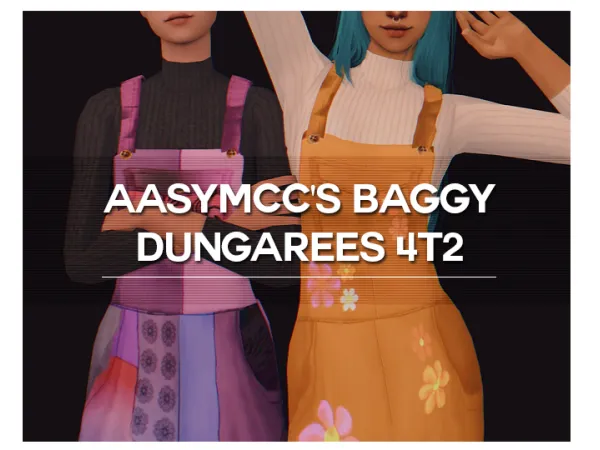 4t2 Conversion of Aasymccu2019s Baggy Patterned Dungarees by KnowledgeAspiration - The Sims 2 Custom Content