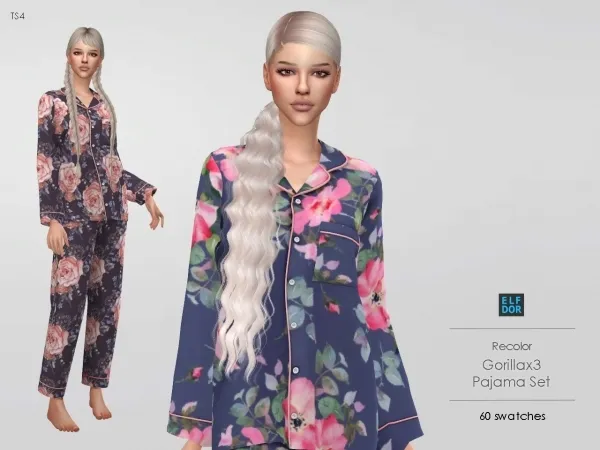 Alpha Gorillax3 Pajama Set RC by elfdor - The Sims 4 Custom Content