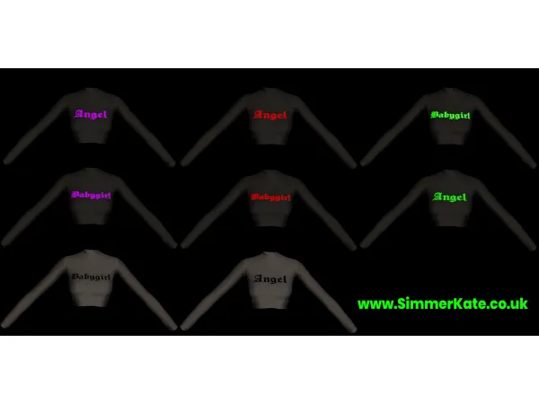 Alpha Slogan Crop Tops by simmerkatex - The Sims 4 custom content
