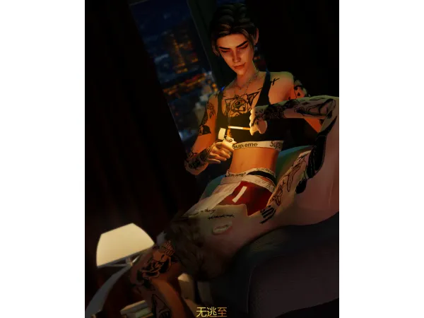 Alpha SUPREME SPORT BRA SET PALACE SHORTS by xxtaozhi_99xx - The Sims 4 Custom Content