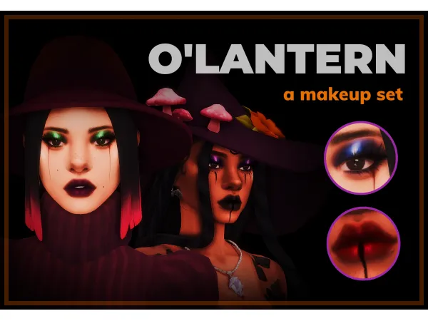 Maxis Match O'Lantern Makeup Set by kindlespice - The Sims 4 Custom Content