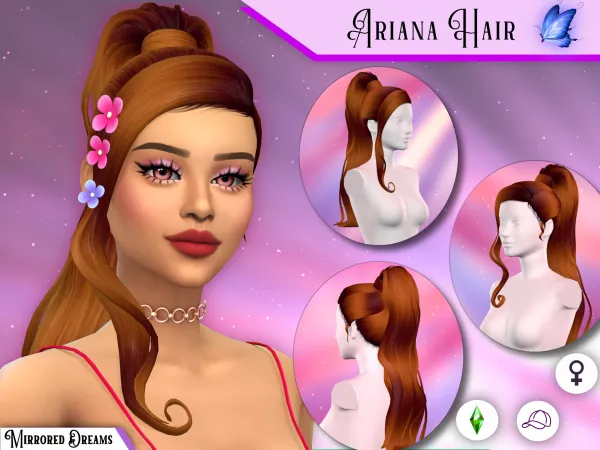Maxis Match Ariana Grande Hair (Now Free) by mirroreddreamscc - The Sims 4 Custom Content