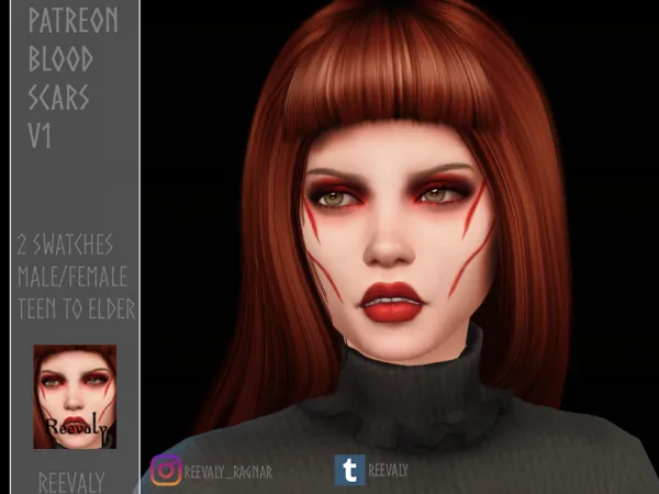 Mix Blood Scars V1 by simsfinds - The Sims 4 Custom Content