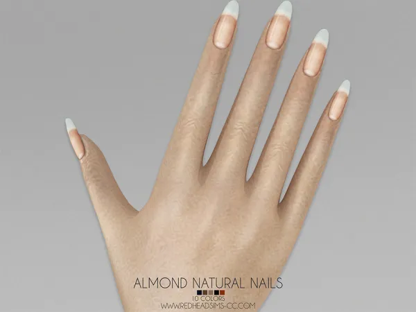 Alpha ALMOND NATURAL NAILS by redheadsims - The Sims 4 Custom Content