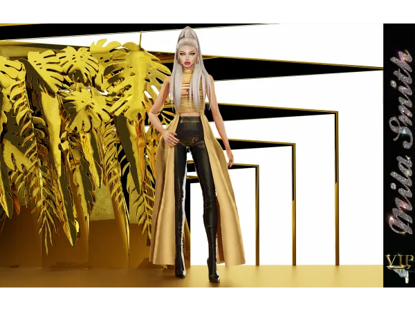 Alpha VIP 38 Halter Open Back Slit Women Top by simsfinds - The Sims 4 Custom Content