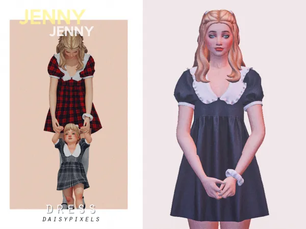 Alpha Jenny Dress ( ) by daisypixels - The Sims 4 Custom Content