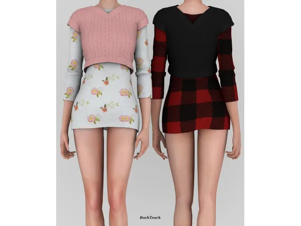 Alpha knit duo set by BackTrack - The Sims 4 Custom Content