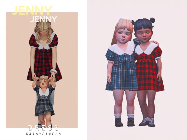 Alpha jenny dress for toddlers ( ) - The Sims 4 Custom Content