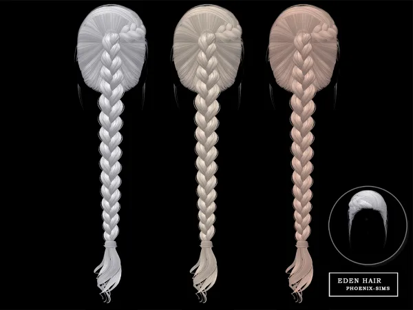 Alpha Eden Hair by phoenixsims4 - The Sims 4 Custom Content