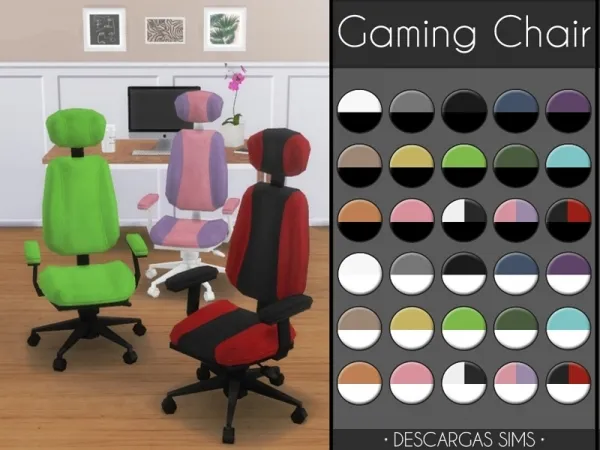 Mix Gaming Chair by descargassims - The Sims 4 Custom Content