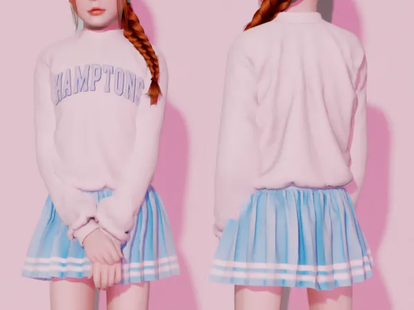 Alpha Fernanda Hoodie Skirt - The Sims 4 Custom Content