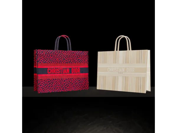 Alpha Dior Tote Book Bags by simmerkatex - The Sims 4 custom content