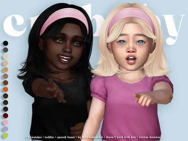 Alpha crybaby harper hair (nightcrawler) toddler by crybaby - The Sims 4 Custom Content