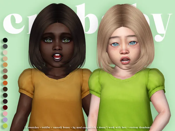 Alpha crybaby juno hair (anto) toddler by crybaby - The Sims 4 Custom Content
