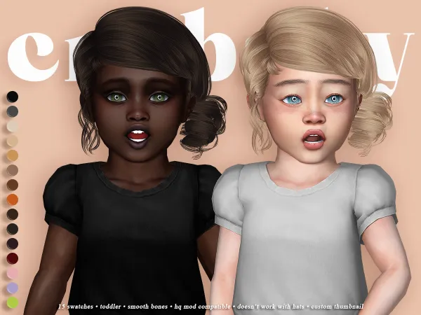 Alpha crybaby rollcake hair (newsea) toddler by crybaby - The Sims 4 Custom Content