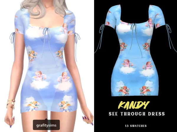 Alpha Kandy See Through Dress by grafity-cc - The Sims 4 Custom Content