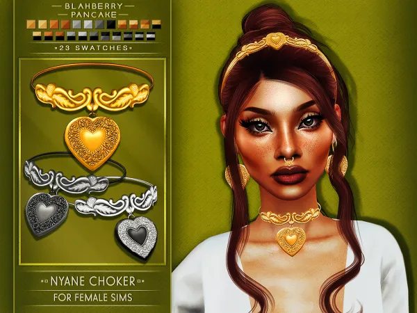 Alpha BlahberryPancake Nyane Choker (F) by blahberry-pancake - The Sims 4 Custom Content